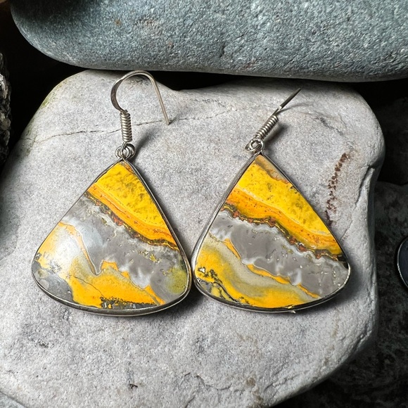 Hand Crafted Jewelry - Bumblebee jasper earrings